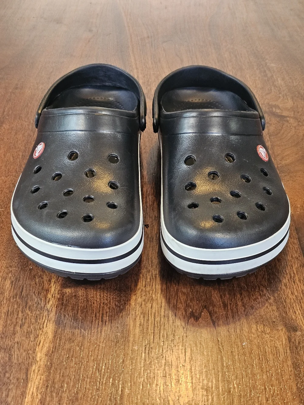 Crocs Black And White Unisex Size Mens 9 Size Womens 11